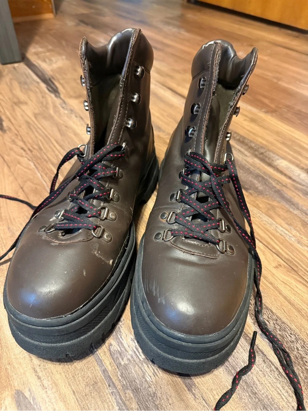 ASOS Brown Lace-Up Platform Boots
